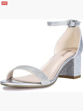 Women's Chunky Heel Sandals Ankle Strap Wedding Dress Pumps